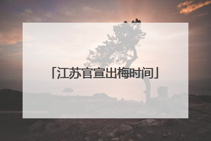 江苏官宣出梅时间