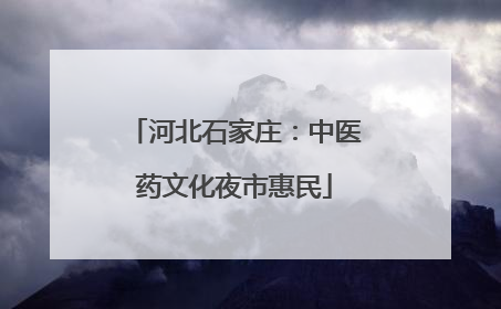 河北石家庄：中医药文化夜市惠民