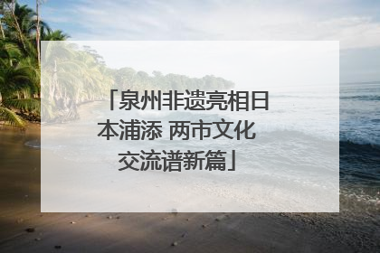 泉州非遗亮相日本浦添 两市文化交流谱新篇