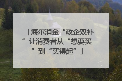 海尔消金“政企双补”让消费者从“想要买”到“买得起”