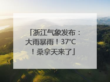浙江气象发布：大雨暴雨！37℃！桑拿天来了