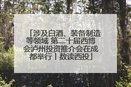 涉及白酒、装备制造等领域 第二十届西博会泸州投资推介会在成都举行丨数读西投