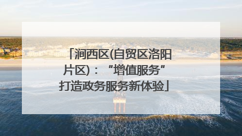 涧西区(自贸区洛阳片区)：“增值服务”打造政务服务新体验
