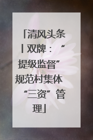 清风头条丨双牌：“提级监督”规范村集体“三资”管理