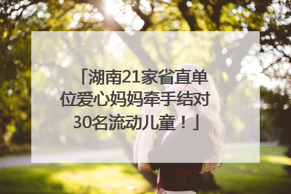 湖南21家省直单位爱心妈妈牵手结对30名流动儿童！