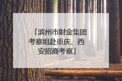 滨州市财金集团考察组赴重庆、西安招商考察