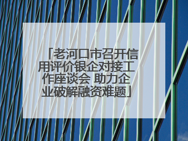 老河口市召开信用评价银企对接工作座谈会 助力企业破解融资难题