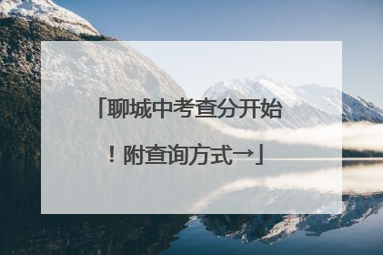 聊城中考查分开始！附查询方式→