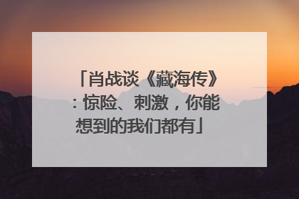 肖战谈《藏海传》：惊险、刺激，你能想到的我们都有