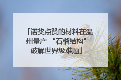 诺奖点赞的材料在温州量产 “石榴结构”破解世界级难题