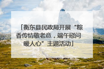 衡东县民政局开展“粽香传情敬老意，端午慰问暖人心”主题活动
