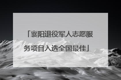 襄阳退役军人志愿服务项目入选全国最佳