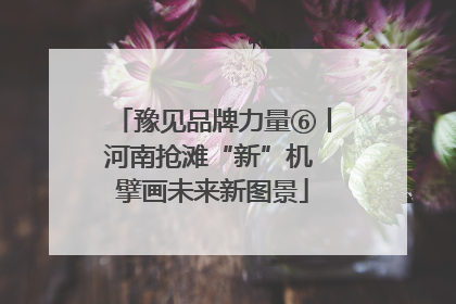 豫见品牌力量⑥丨河南抢滩“新”机 擘画未来新图景