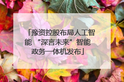豫资控股布局人工智能 “深言未来”智能政务一体机发布
