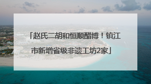 赵氏二胡和恒顺醋博！镇江市新增省级非遗工坊2家