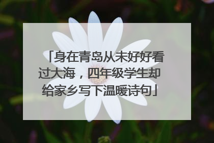 身在青岛从未好好看过大海，四年级学生却给家乡写下温暖诗句