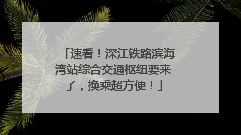 速看！深江铁路滨海湾站综合交通枢纽要来了，换乘超方便！