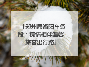 郑州局洛阳车务段：粽情相伴温馨旅客出行路