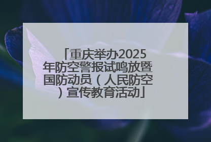 重庆举办2025年防空警报试鸣放暨国防动员（人民防空）宣传教育活动