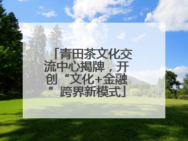 青田茶文化交流中心揭牌，开创“文化+金融”跨界新模式