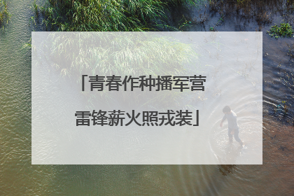 青春作种播军营 雷锋薪火照戎装