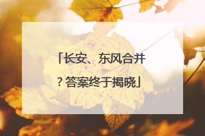 长安、东风合并？答案终于揭晓