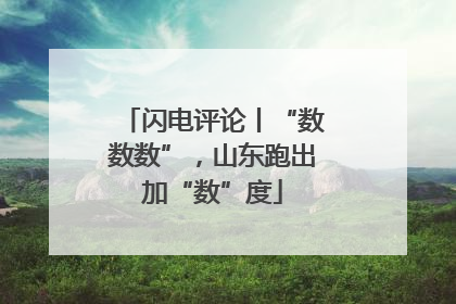 闪电评论丨“数数数”，山东跑出加“数”度
