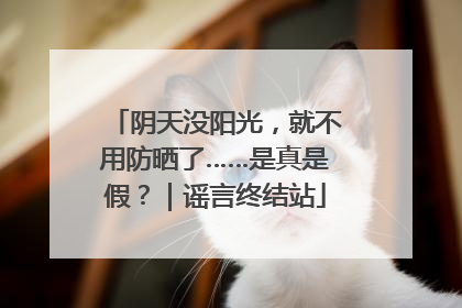 阴天没阳光，就不用防晒了……是真是假？｜谣言终结站