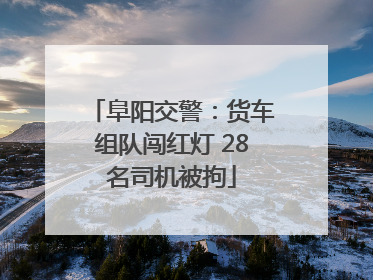 阜阳交警：货车组队闯红灯 28名司机被拘