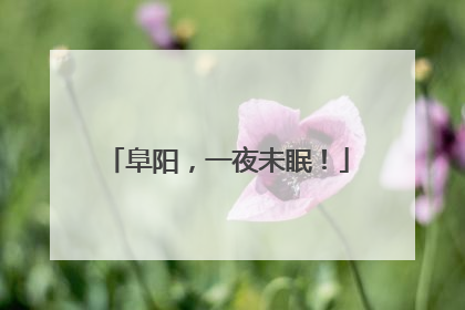 阜阳，一夜未眠！