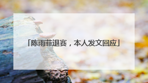 陈雨菲退赛，本人发文回应