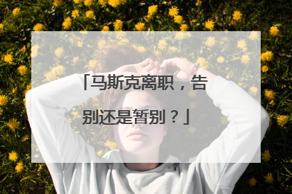 马斯克离职，告别还是暂别？