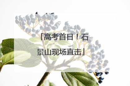 高考首日！石景山现场直击