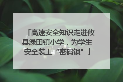 高速安全知识走进攸县渌田镇小学，为学生安全装上“密码锁”