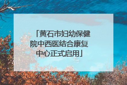 黄石市妇幼保健院中西医结合康复中心正式启用