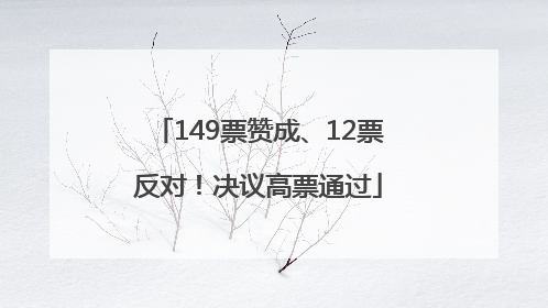 149票赞成、12票反对！决议高票通过