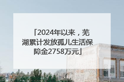 2024年以来，芜湖累计发放孤儿生活保障金2758万元