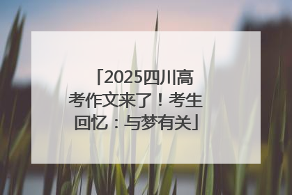 2025四川高考作文来了！考生回忆：与梦有关