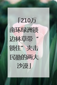 210万亩环绿洲锁边林草带“锁住”夹击民勤的两大沙漠