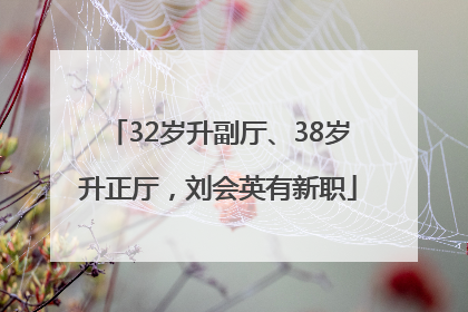 32岁升副厅、38岁升正厅，刘会英有新职