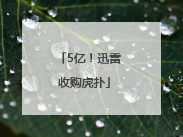 5亿！迅雷收购虎扑
