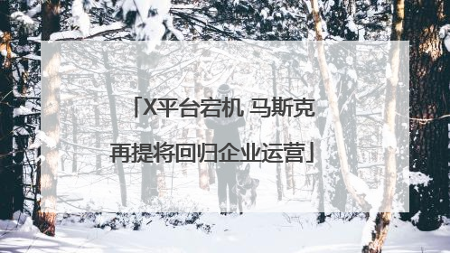 X平台宕机 马斯克再提将回归企业运营
